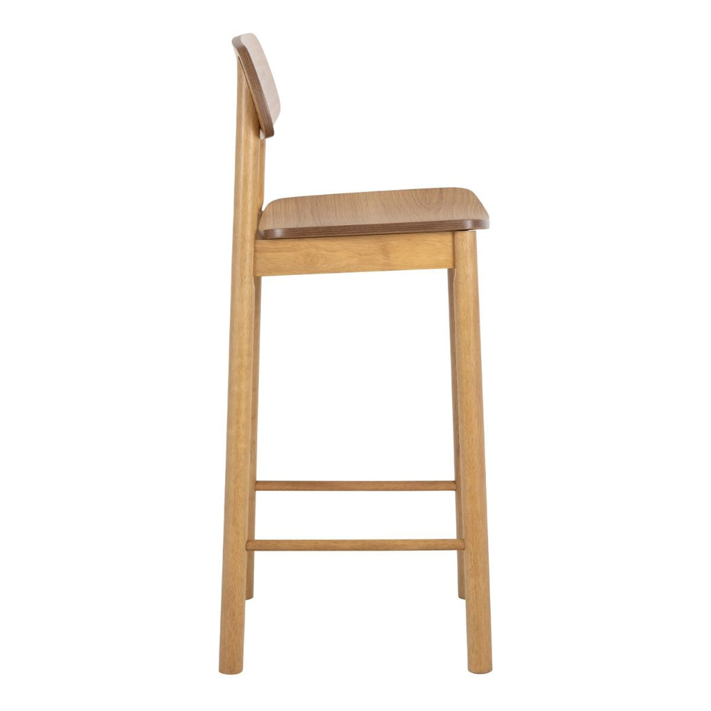 Barlow Bar Table in Matt Oak includes 2 Barlow Bar Stool in Matt Oak