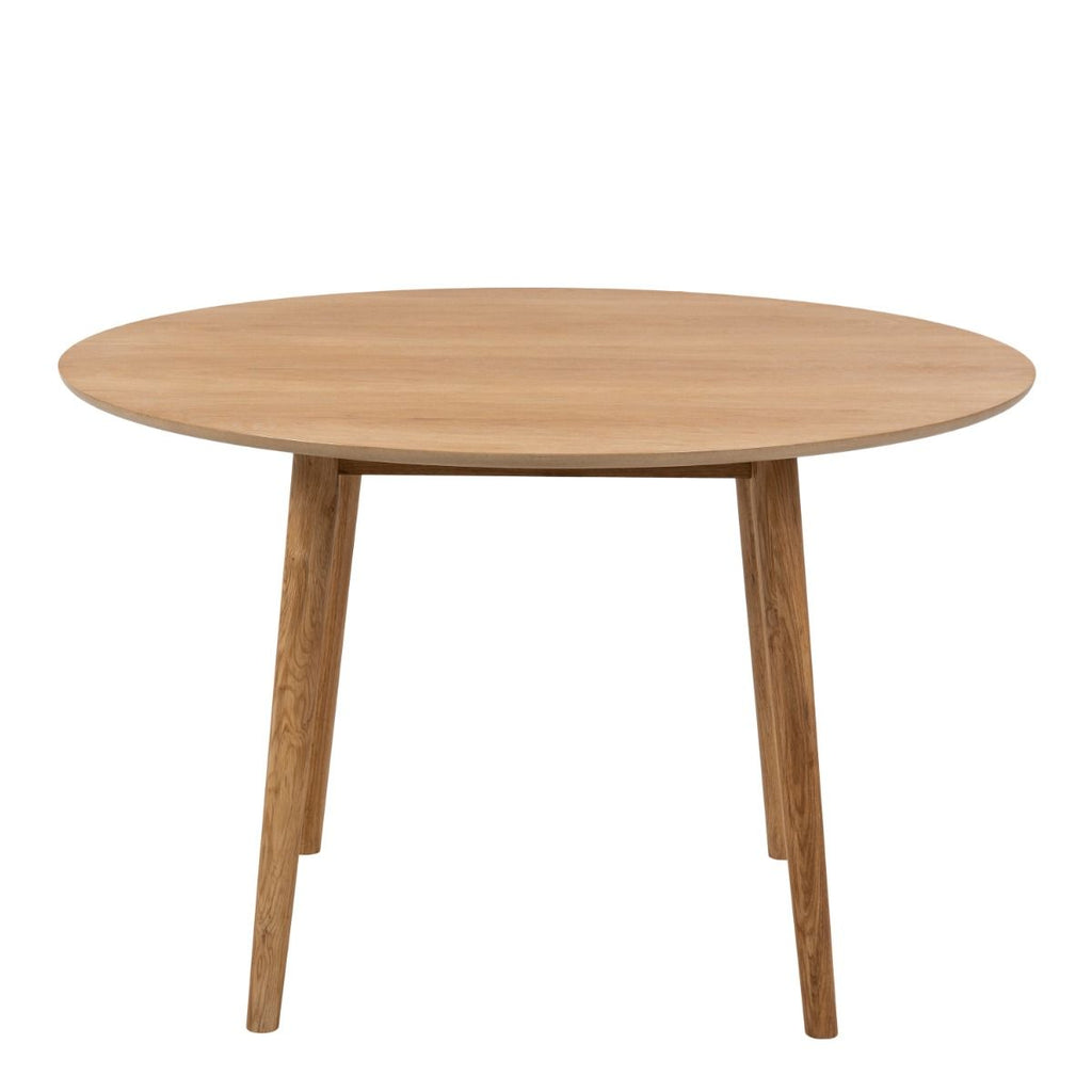 Nagano Round Dining Table in Oak includes 4 Ida Dining Chair in Oak