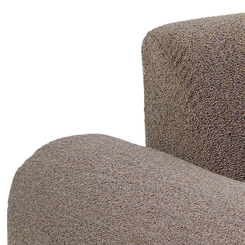 Midfield Right Hand Facing 2 Seater Chaise Longue in Boucle Taupe Fabric