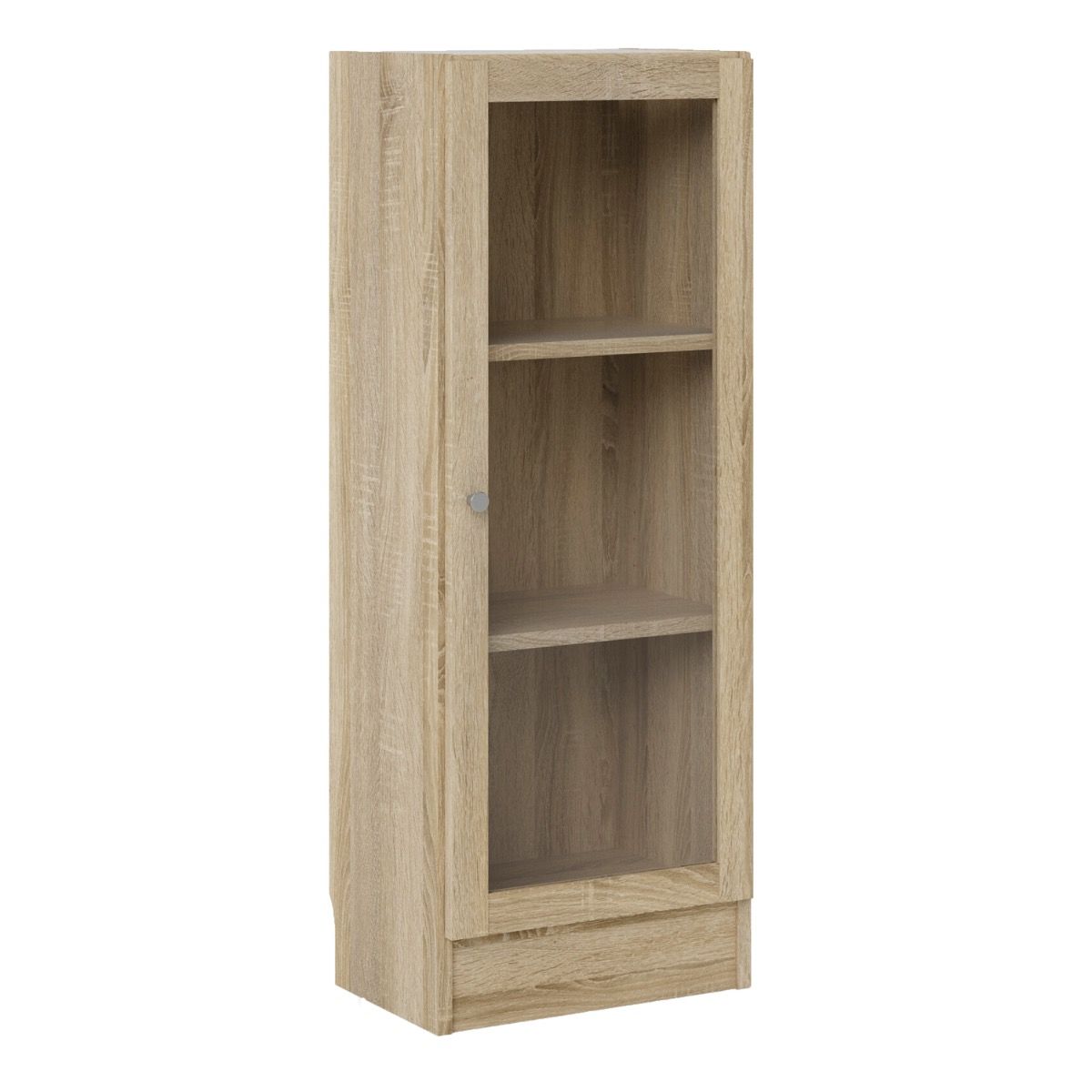 Basic Low Narrow Display Cabinet (2 Shelves) with Glass Door